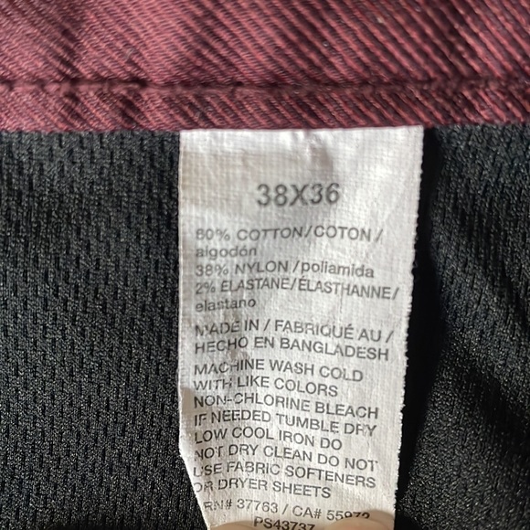 Perry Ellis Slim Fit Stretch Burgundy Pants W38 L36 - Picture 4 of 8